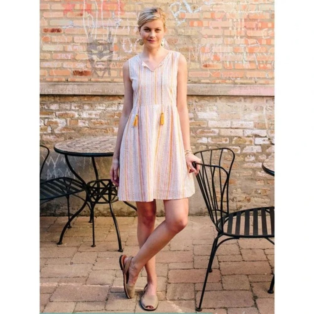 Multicolored Summer Dress with Tassels | Mata Traders